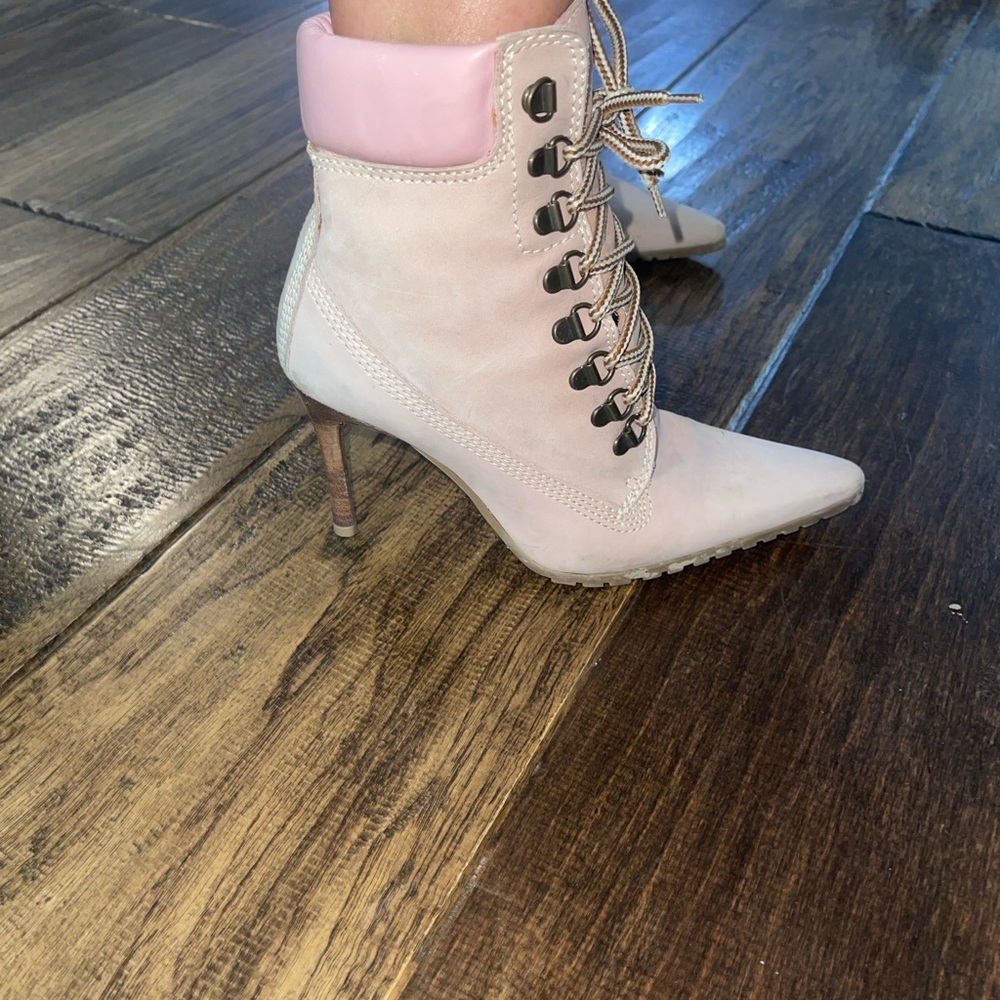 Elegant Pink Roberto Vianni  Lace-Up Heeled Boots size 37